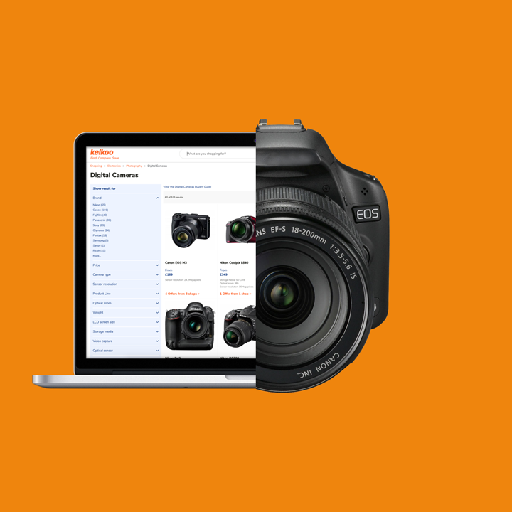 Comparison shopping for digital cameras with Kelkoo Group